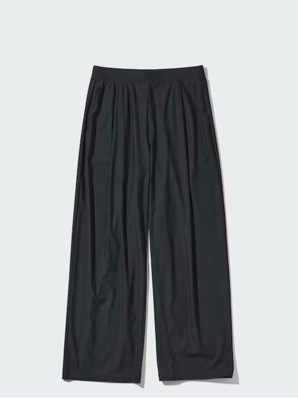 Uniqlo Black Wide-Leg Elastic Waist Joggers